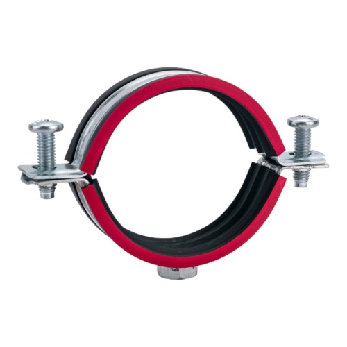 Хомут трубный сталь оц с резин прокладк 6" (Дн 158-166) ±2мм М10 б/к (Россия)